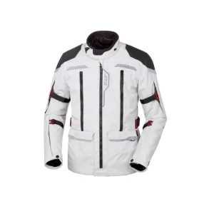 T.UR - J-TWO - Giacca Moto Invernale Grigio Chiaro Rosso