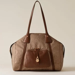 Borbonese Shopping Poche Beige Marrone