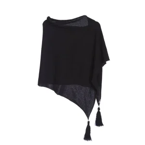 Poncho LDYBG 100% cashmere Nero